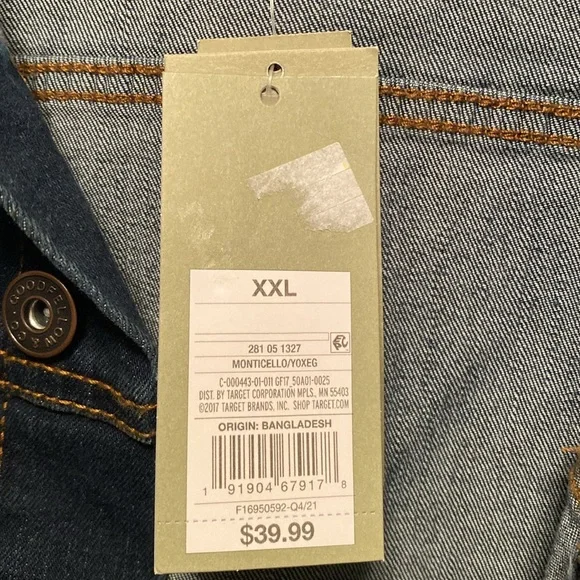 Brand New Goodfellow & Co Dark Wash Denim Jacket…size XXL - Picture 6 of 6
